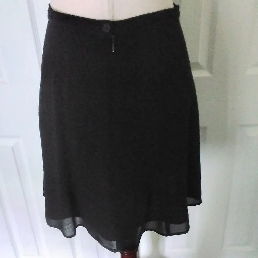 Bebe San Francisco Black Swing Midi Skirt Size 12 - Picture 3 of 5
